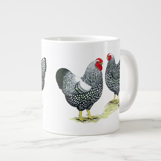 Wyandottes Silver-laced Pair Grote Koffiekop (Voorkant rechts)