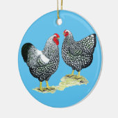 Wyandottes Silver-laced Pair Keramisch Ornament (Links)