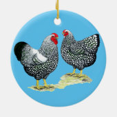 Wyandottes Silver-laced Pair Keramisch Ornament (Achterkant)