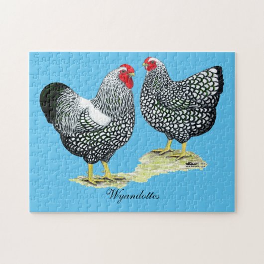 Wyandottes Silver-laced Pair Legpuzzel (Horizontaal)