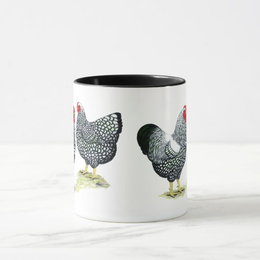 Wyandottes Silver-laced Pair Mok (Midden)