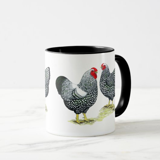 Wyandottes Silver-laced Pair Mok (Voorkant rechts)