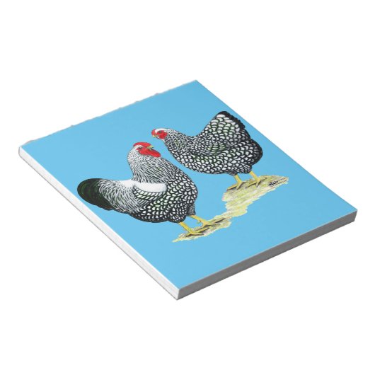 Wyandottes Silver-laced Pair Notitieblok (Schuin)
