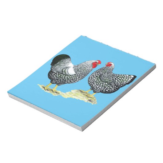 Wyandottes Silver-laced Pair Notitieblok (Linkerzijde)