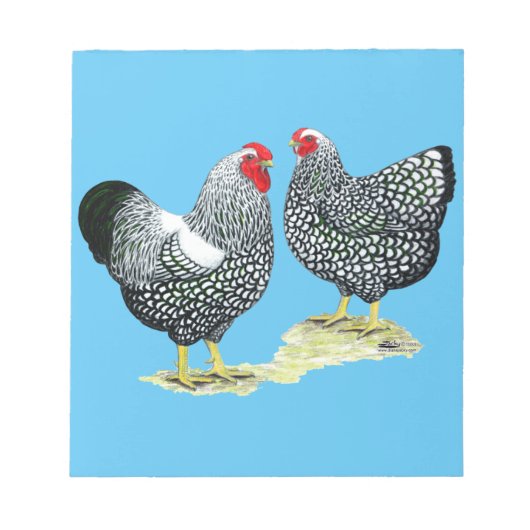 Wyandottes Silver-laced Pair Notitieblok (Voorkant)