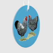 Wyandottes Silver-laced Pair Ornament (voorkant)