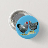 Wyandottes Silver-laced Pair Ronde Button 3,2 Cm (Voorkant /achterkant)
