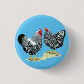 Wyandottes Silver-laced Pair Ronde Button 3,2 Cm (Voorkant)