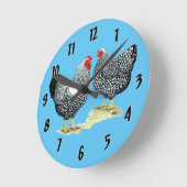 Wyandottes Silver-laced Pair Ronde Klok (Hoek)