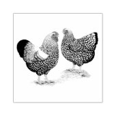 Wyandottes Silver-laced Pair Rubberstempel (Afrduk)