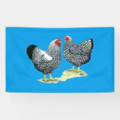 Wyandottes Silver-laced Pair Spandoek (Horizontaal)