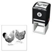 Wyandottes Silver-laced Pair Zelfinktende Stempel (In situ)