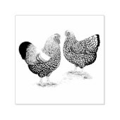 Wyandottes Silver-laced Pair Zelfinktende Stempel (Design)