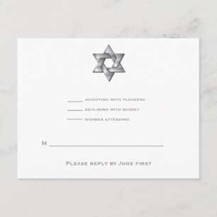 Wyatt Bar Mitzvah Uitnodiging Jewish Star RSVP