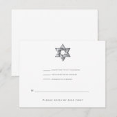 Wyatt Bar Mitzvah Uitnodiging Jewish Star RSVP (Voorkant / Achterkant)