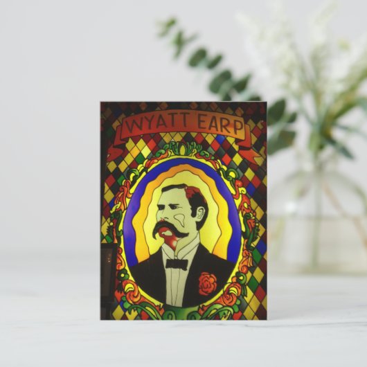 Wyatt Earp Glas in lood Briefkaart (Staand voorkant)