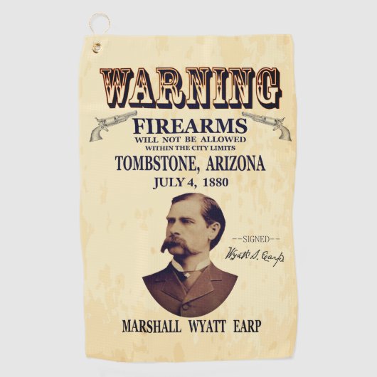 Wyatt Earp Marshall 👮♂️ Gunfighter Lawman Golfhanddoek (Voorkant)