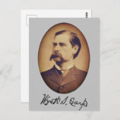 Wyatt Earp Portrait and Signature Briefkaart (Voorkant / Achterkant)