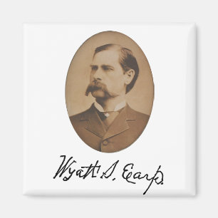 Wyatt Earp Portrait and Signature Magneet