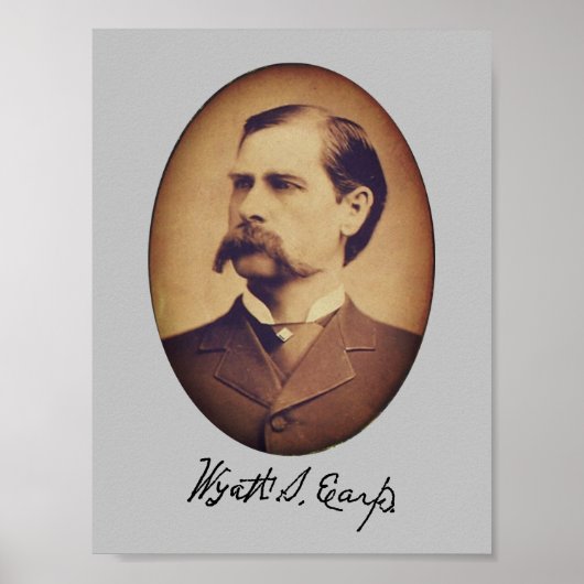 Wyatt Earp Portrait and Signature Poster (Voorkant)