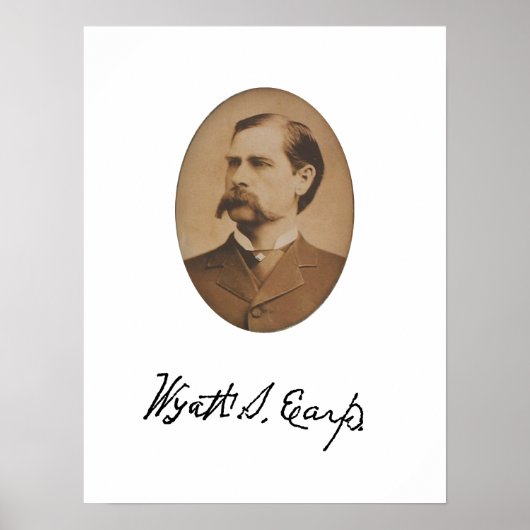 Wyatt Earp Portrait and Signature Poster (Voorkant)