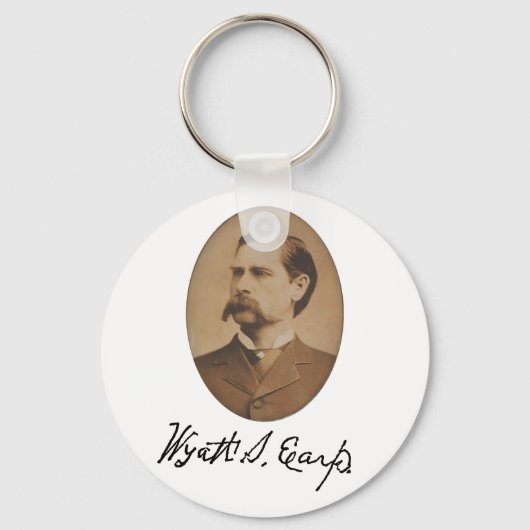 Wyatt Earp Portrait and Signature Sleutelhanger (Voorkant)