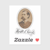 Wyatt Earp Portrait and Signature Sticker (Vel)