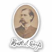 Wyatt Earp Portrait and Signature Sticker (Voorkant)