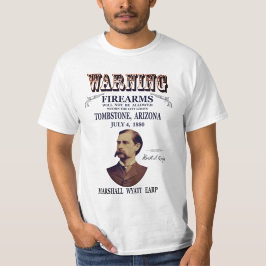 Wyatt Earp ⚖️ Wetsdienaar Marshall Oude Grafsteen T-shirt (Voorkant)