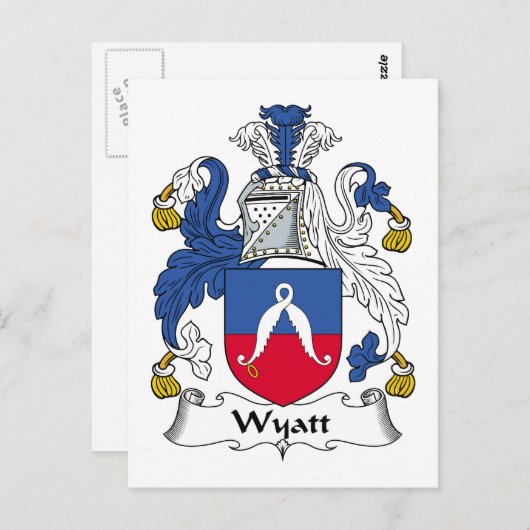 Wyatt Family Crest Briefkaart (Voorkant / Achterkant)
