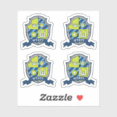 Wyatt initiaal letter W aangepaste naam beer crest Sticker (Vel)