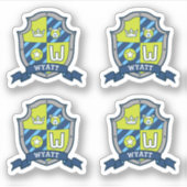 Wyatt initiaal letter W aangepaste naam beer crest Sticker (Voorkant)