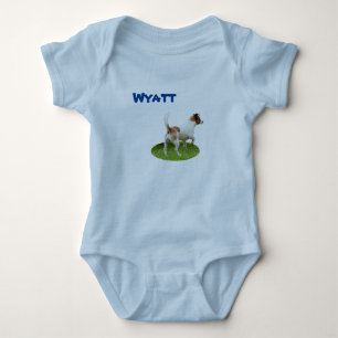 Wyatt Naam Met Fox Terrier, Baby Bodysuit