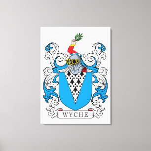Wyche Family Crest Canvas Afdruk