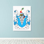 Wyche Family Crest Canvas Afdruk (Insitu (Houten vloer))