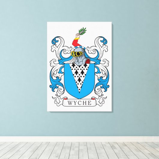 Wyche Family Crest Canvas Afdruk (Insitu (Houten vloer))