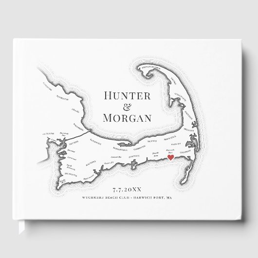 Wychmere Beach Club Cape Cod bruiloft Gastenboek (Voorkant)