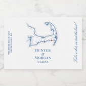 Wychmere Beach Club Harwich Port Wedding Nip Likeurfles Etiket (Enkel label)