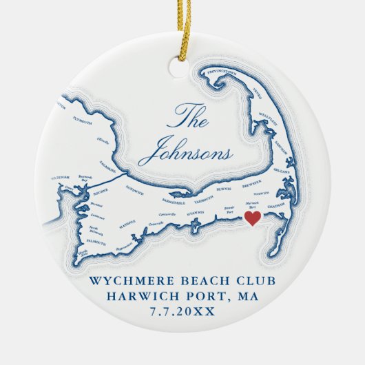 Wychmere Beach Club trouwfoto eerste kerst Keramisch Ornament (Voorkant)