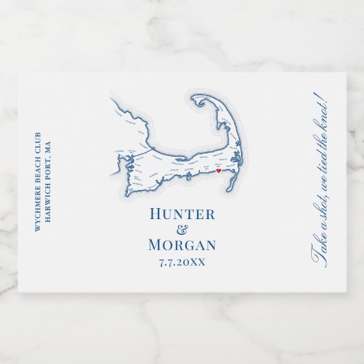 Wychmere Harwich Port MA Bruiloft Nip Likeurfles Etiket (Enkel label)