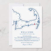 Wychmere Harwich Port MA Bruiloft Welkomstroute Bedankkaart (Voorkant)