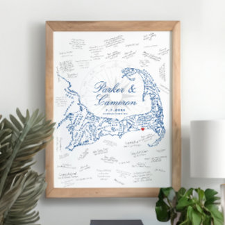 Wychmere Huwelijks Kaart Kaap Cod Gastboek Poster