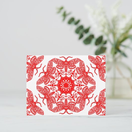 Wycinanka Moth Pattern Briefkaart (Staand voorkant)