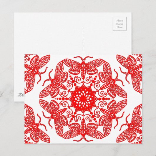 Wycinanka Moth Pattern Briefkaart (Voorkant / Achterkant)