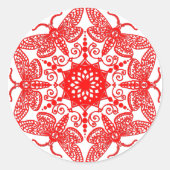 Wycinanka Moth Pattern Ronde Sticker (Voorkant)