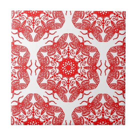 Wycinanka Moth Pattern Tegeltje (Voorkant)