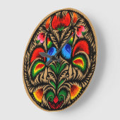 Wycinanki Clock Poland / multicolor Grote Klok (Hoek)