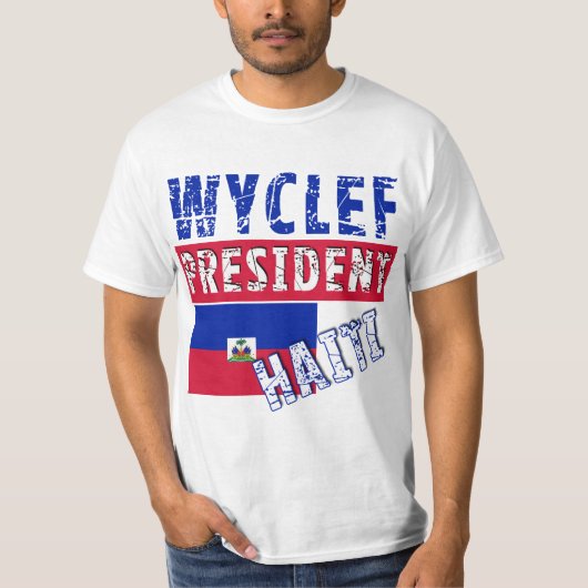 WYCLEF President Haïti Tshirts, Mokken, Buttonnen T-shirt (Voorkant)