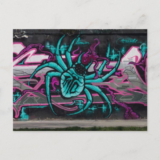 Wyed Turquoise Spider Briefkaart (Voorkant)