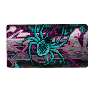 Wyed Turquoise Spider Etiket